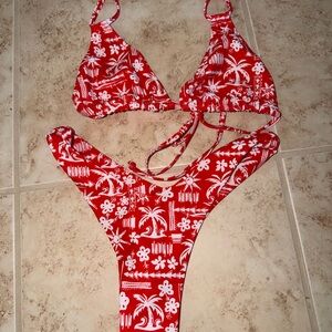 Red Tropical Kulani Kini bikini